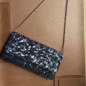 Jessica McClintock Sequined Clutch with Chain Strap